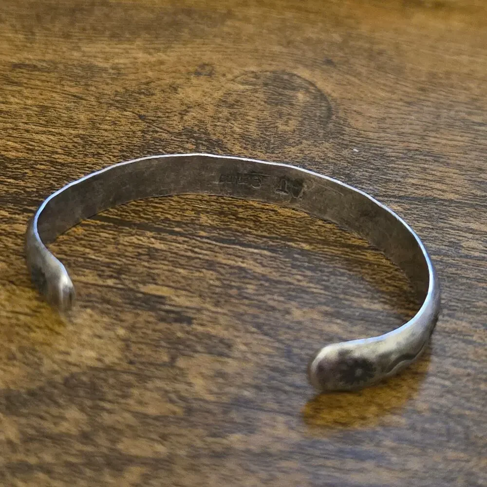 Vintage Navajo Abel Toledo AT Sterling Silver Stamped 2